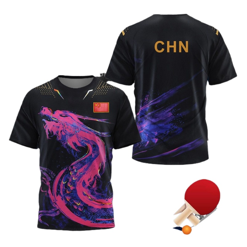 CHN 중국 국가대표 드래곤 탁구 티셔츠, 남성 여성  - Table Tennis Zhang Jike 리뷰 및 가격